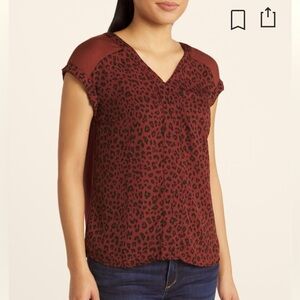 Fortune + Ivy: Helena Mixed Material Blouse